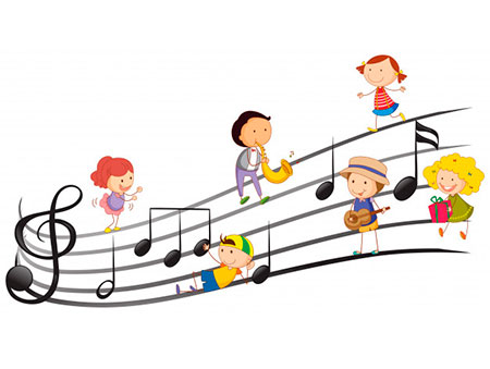 Niños y notas musicales